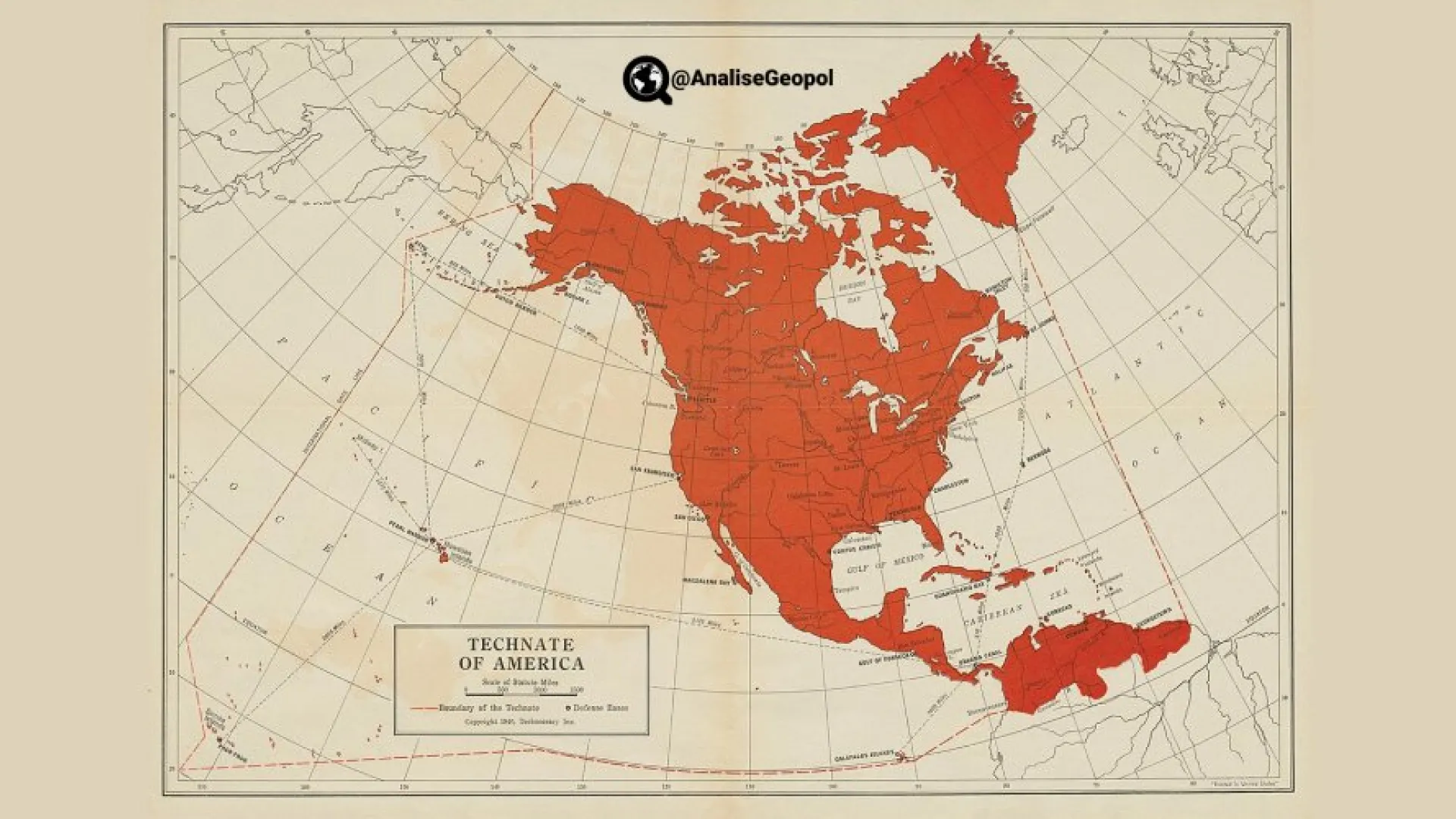 Mapa da Tecnocracia dos Estados Unidos da América, "Technate of America"